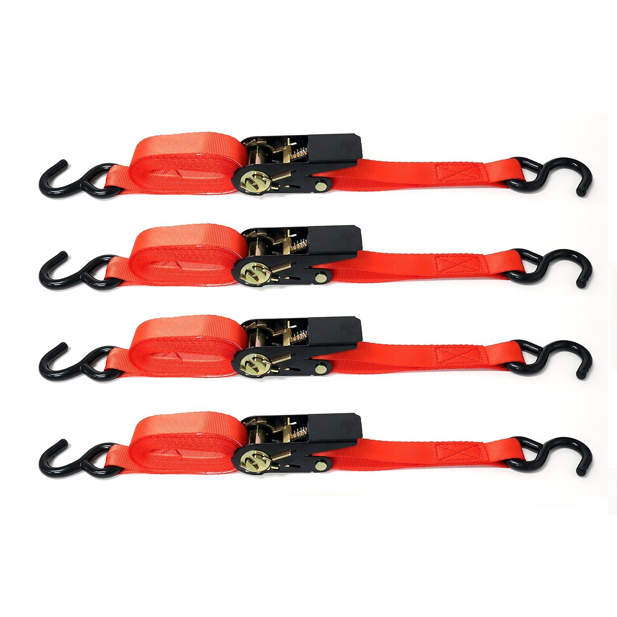 CargoLoc,  4 Pc 1" x 10' 1,200lbs break away strength, 400lbs working load limit, Ratchet Tie Down Straps, S-Hooks, Model # 42455